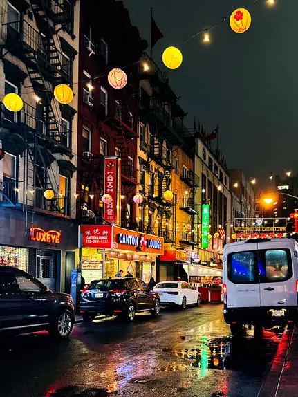 Streets of New York by night