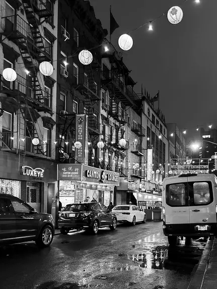 Streets of New York by night