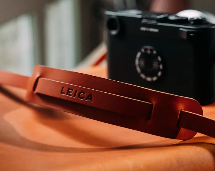 Leica camera with accessory strap