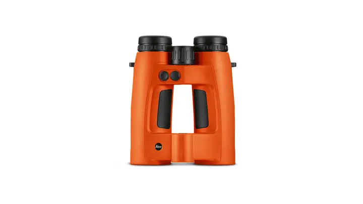 The Leica Geovid Pro 42 stands on a white background