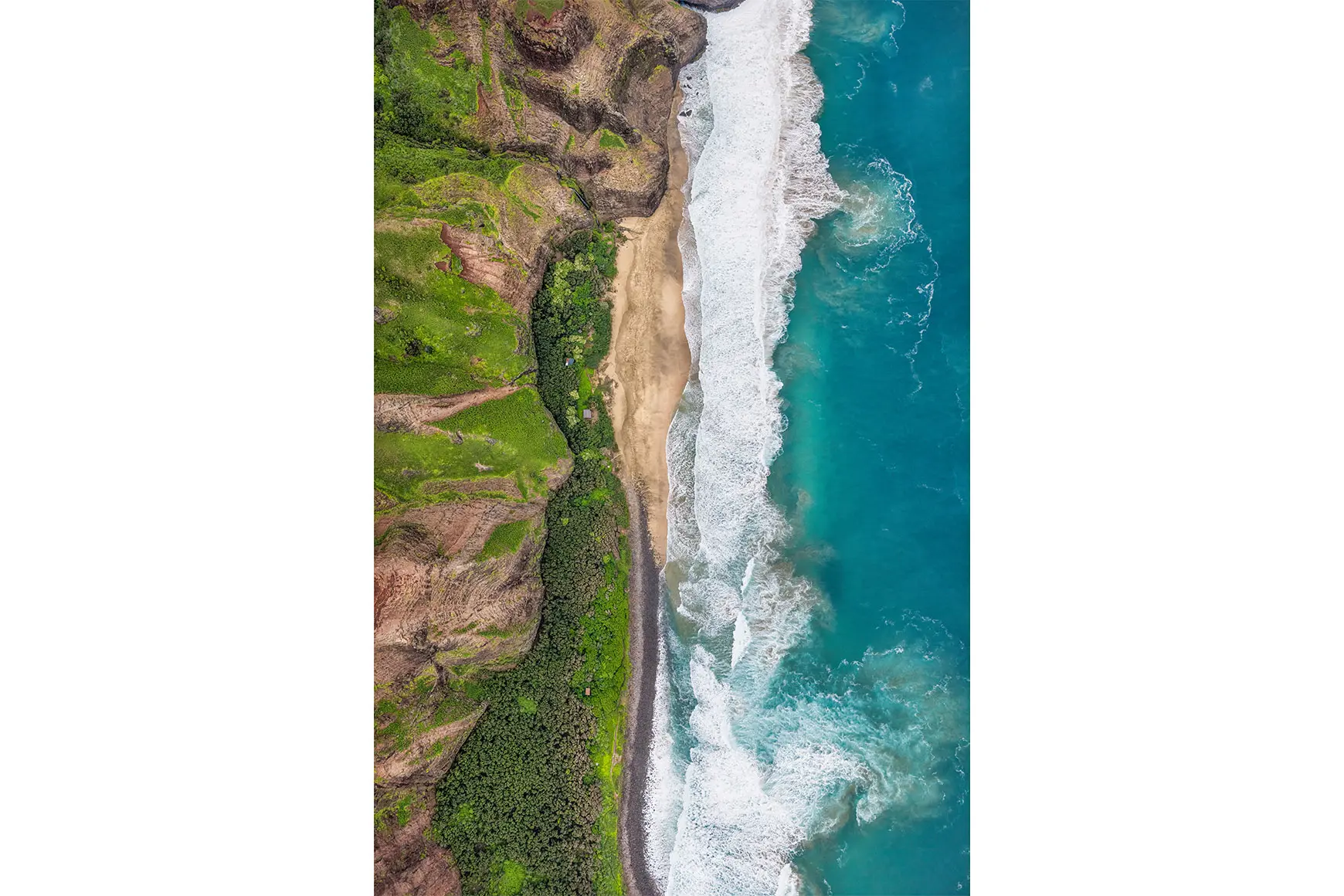 Bird view of the beautiful Hawaii's scenery