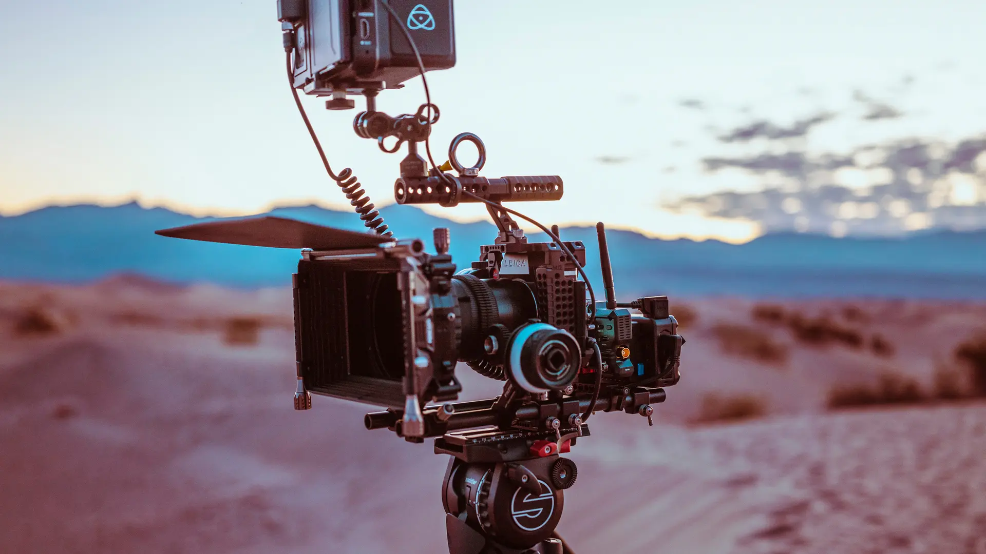 Leica camera with film equipment in the desert